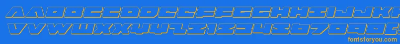 badaxe3dital Font – Orange Fonts on Blue Background