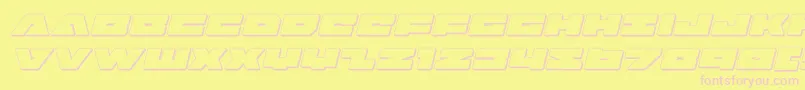 フォントbadaxe3dital – ピンクのフォント、黄色の背景
