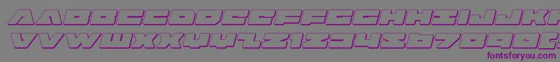 フォントbadaxe3dital – 紫色のフォント、灰色の背景