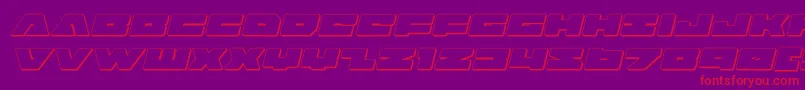 badaxe3dital Font – Red Fonts on Purple Background