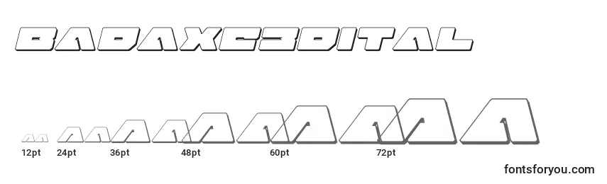 Размеры шрифта Badaxe3dital (120462)