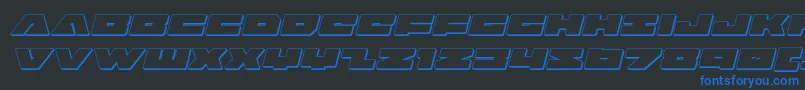 badaxe3dital Font – Blue Fonts on Black Background