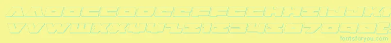 Шрифт badaxe3dital – зелёные шрифты на жёлтом фоне