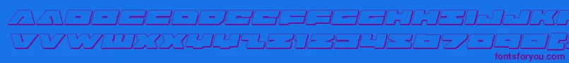 badaxe3dital Font – Purple Fonts on Blue Background