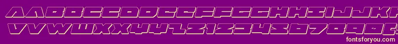 badaxe3dital Font – Yellow Fonts on Purple Background