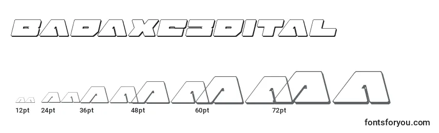 Размеры шрифта Badaxe3dital (120463)