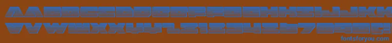 フォントbadaxechrome – 茶色の背景に青い文字
