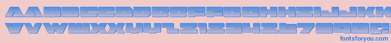 フォントbadaxechrome – ピンクの背景に青い文字