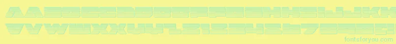 badaxechrome-Schriftart – Grüne Schriften auf gelbem Hintergrund