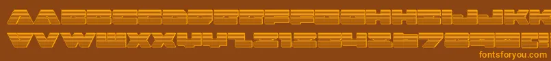 Czcionka badaxechrome – pomarańczowe czcionki na brązowym tle