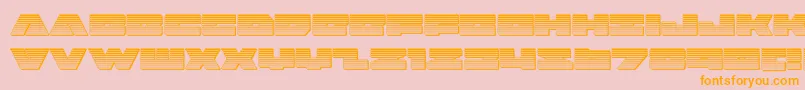 badaxechrome-fontti – oranssit fontit vaaleanpunaisella taustalla