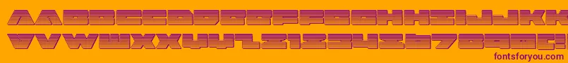 フォントbadaxechrome – オレンジの背景に紫のフォント