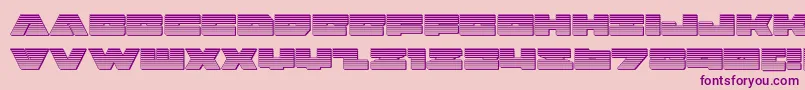 badaxechrome-Schriftart – Violette Schriften auf rosa Hintergrund