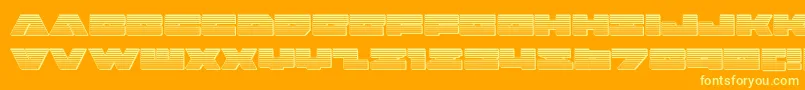 フォントbadaxechrome – オレンジの背景に黄色の文字