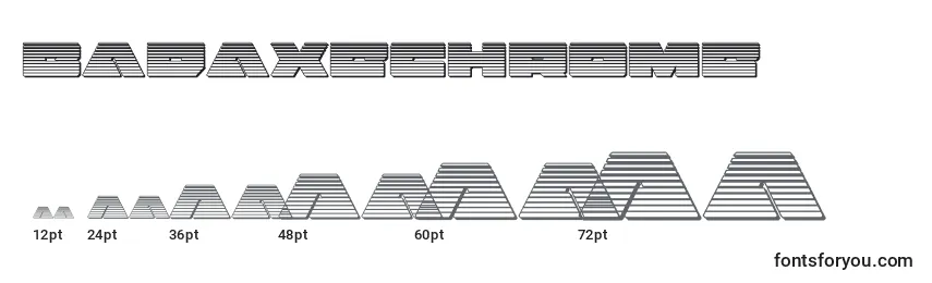Размеры шрифта Badaxechrome (120464)