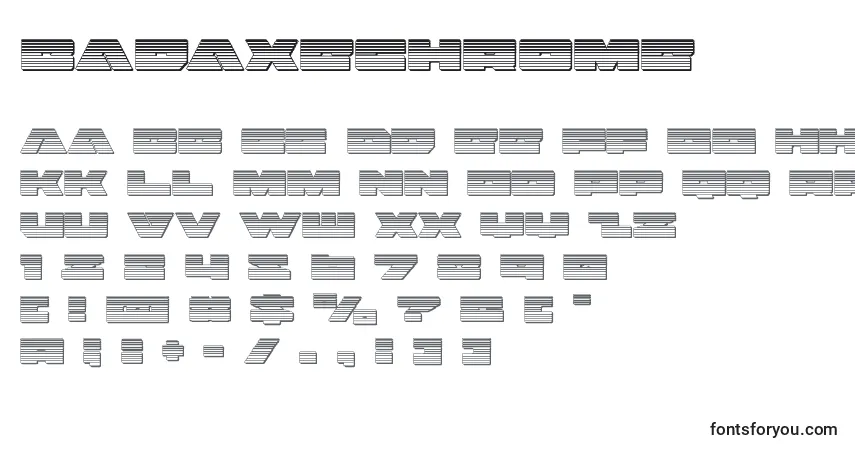 Badaxechrome (120465)フォント–アルファベット、数字、特殊文字