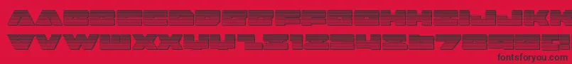 badaxechrome-Schriftart – Schwarze Schriften auf rotem Hintergrund