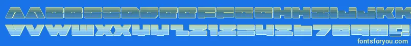 badaxechrome Font – Yellow Fonts on Blue Background