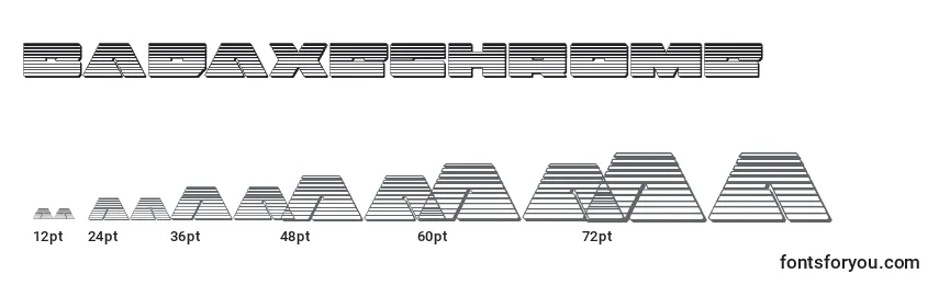 Размеры шрифта Badaxechrome (120465)