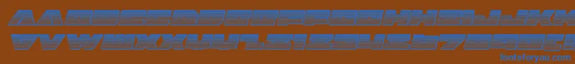 badaxechromeital Font – Blue Fonts on Brown Background