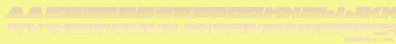 フォントbadaxechromeital – ピンクのフォント、黄色の背景