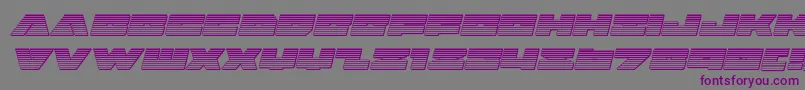 フォントbadaxechromeital – 紫色のフォント、灰色の背景