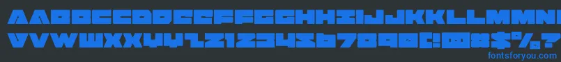 badaxecond Font – Blue Fonts on Black Background