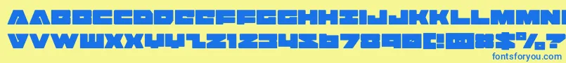 badaxecond Font – Blue Fonts on Yellow Background