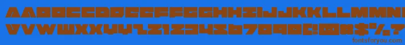 badaxecond Font – Brown Fonts on Blue Background