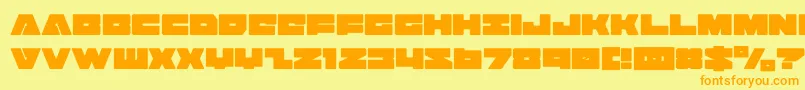 badaxecond Font – Orange Fonts on Yellow Background