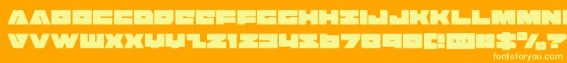 badaxecond Font – Yellow Fonts on Orange Background