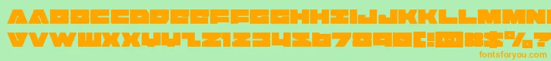 badaxecond Font – Orange Fonts on Green Background