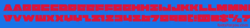 badaxecond Font – Red Fonts on Blue Background
