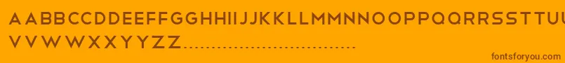 Fonte Telegrafico – fontes marrons em um fundo laranja