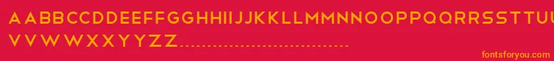 フォントTelegrafico – 赤い背景にオレンジの文字