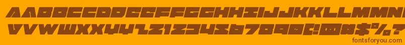 badaxecondital-Schriftart – Braune Schriften auf orangefarbenem Hintergrund