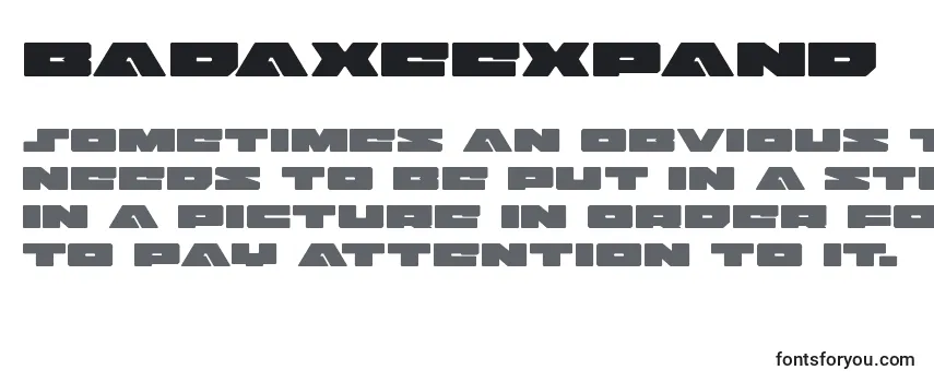 Badaxeexpand (120473) フォントのレビュー