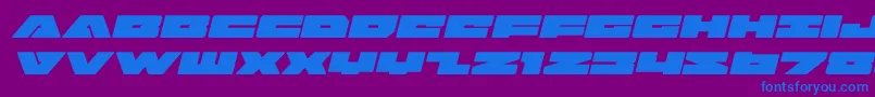 badaxeexpandital Font – Blue Fonts on Purple Background