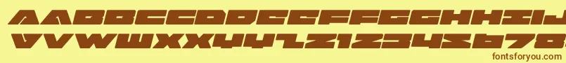 badaxeexpandital Font – Brown Fonts on Yellow Background