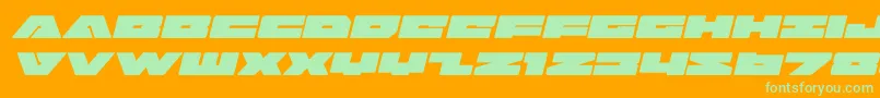badaxeexpandital Font – Green Fonts on Orange Background