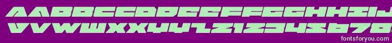 フォントbadaxeexpandital – 紫の背景に緑のフォント