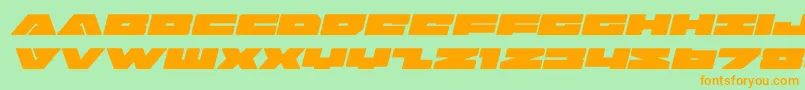 badaxeexpanditalフォントについての詳細 フォントbadaxeexpandital – オレンジの文字が緑の背景にあります。