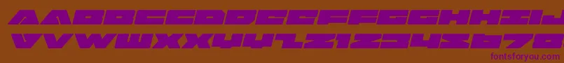 フォントbadaxeexpandital – 紫色のフォント、茶色の背景