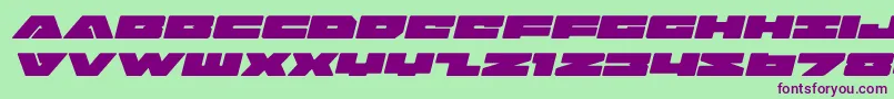 フォントbadaxeexpandital – 緑の背景に紫のフォント