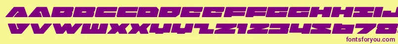 badaxeexpandital Font – Purple Fonts on Yellow Background