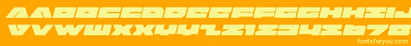 badaxeexpandital Font – Yellow Fonts on Orange Background