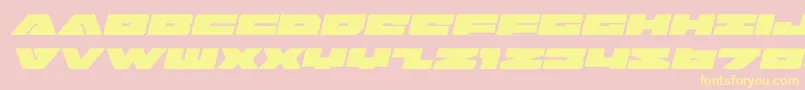 Fonte badaxeexpandital – fontes amarelas em um fundo rosa