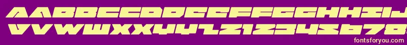 Fonte badaxeexpandital – fontes amarelas em um fundo roxo