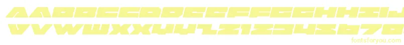 badaxeexpandital-Schriftart – Gelbe Schriften auf weißem Hintergrund