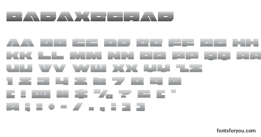 Шрифт Badaxegrad (120476) – алфавит, цифры, специальные символы